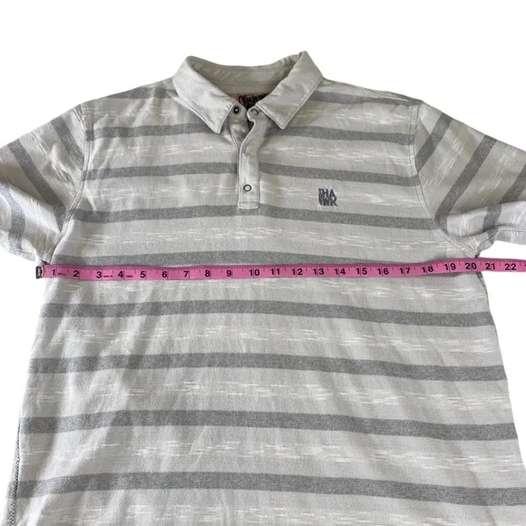 Tony Hawk Men's Light Striped Casual Short Sleeve Polo Shirt Hawk Logo Size S. - Picture 5 of 11